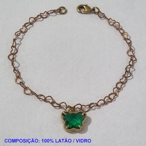 PULSEIRA NO BRUTO PRONTO PARA O BANHO -  PULSEIRA FEMININA VAN CLEEF VERDE - TAMANHO 18CM - PESO 2,1GR  E FECHO LAGOSTA - BRU001116A
