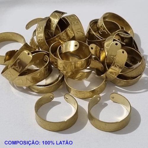 ANEL NO BRUTO PRONTO PARA O BANHO (CX34) - AJUSTÁVEL(REGULÁVEL)(3.2996) ABENÇOADA ANEL PESO TOTAL 1,3GR LARGURA 5MM- ANEL000170