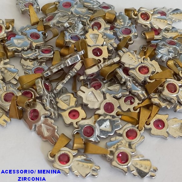 PINGENTE NO BRUTO PRONTO PARA O BANHO (CX14)(ALTA FUSÃO)COM ZIRCONIA (MENINA) TAMANHO 1,5CM - PESO TOTAL 1,1GR - BRU0001000