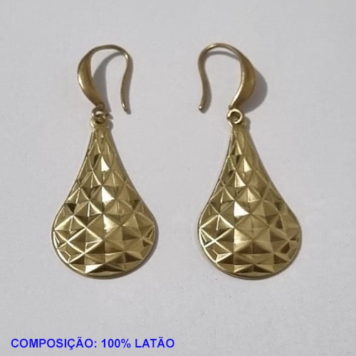 BRINCO BRUTO PRONTO PARA BANHO BASE ANZOL(824)GOTA DIAMANTADA 30X16MM- PESO TOTAL 3,1GR - BRU001154A