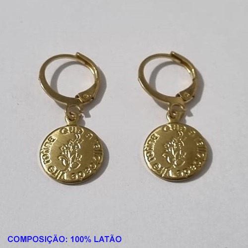 BRINCO BRUTO PRONTO PARA BANHO ARGOLA PRESSÃO (3735)REDONDO 12MM QUE A FELICIDADE VIRE ROTINA- PESO TOTAL 2,1GR - BRU001156A