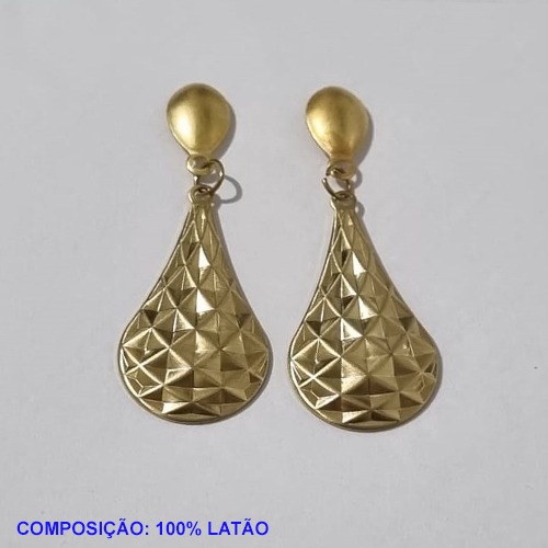 BRINCO BRUTO PRONTO PARA BANHO BASE LISA (824)GOTA DIAMANTADA 30X16MM- PESO TOTAL 2,9GR - BRU001158A