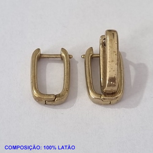 BRINCO NO BRUTO PRONTO PARA O BANHO - COMPOSIÇÃO 100% LATÃO ARGOLA QUADRADA 16X11MM PESO-3,1GR BRU001202A