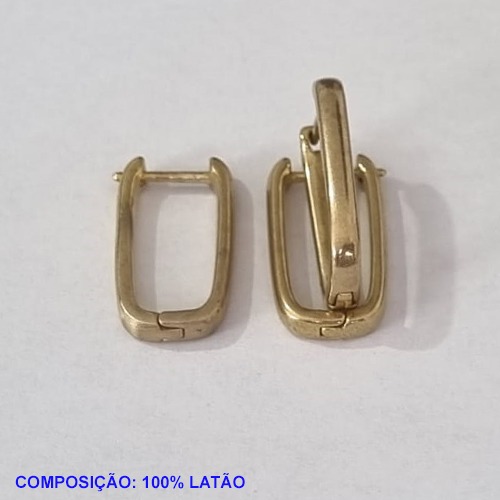 BRINCO NO BRUTO PRONTO PARA O BANHO - COMPOSIÇÃO 100% LATÃO ARGOLA QUADRADA 22X12MM PESO- 4,2GR BRU001203A