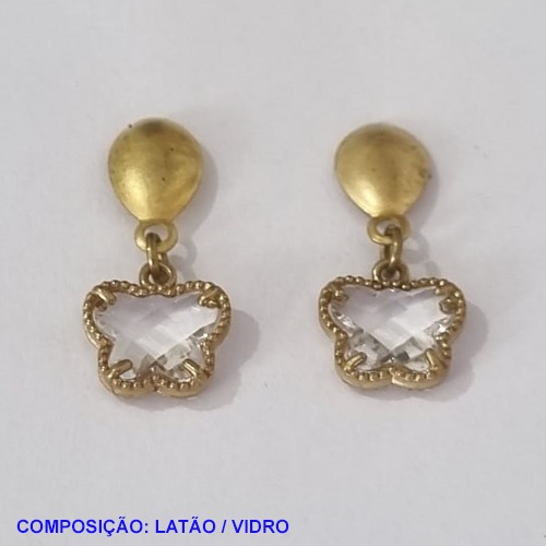 BRINCO NO BRUTO PRONTO PARA O BANHO - COMPOSIÇÃO LATÃO /VIDRO VAN CLEEF CRISTAL 11MM PESO- 2,3GR BRU001210A