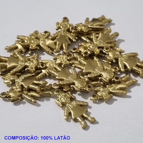 ACESSÓRIO BRUTO PRONTO PARA BANHO (CX14) -  (160) MENINA DUPLA 20MM VENDIDA POR UNIDADE COMPOSIÇÃO LATÃO - PESO 0,5GR - TAMANHO BRU001037