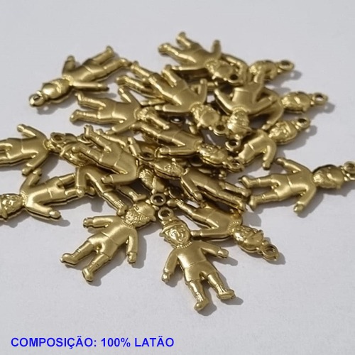 ACESSÓRIO BRUTO PRONTO PARA BANHO (CX14) -  (161) MENINO DUPLA 20MM VENDIDA POR UNIDADE COMPOSIÇÃO LATÃO - PESO 0,5GR - TAMANHO BRU001038
