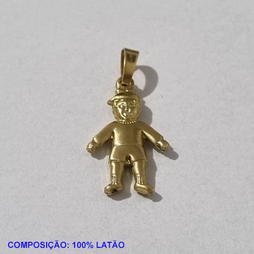PINGENTE BRUTO PRONTO PARA BANHO COMPOSIÇÃO LATÃO(161) MENINO DUPLA 20MM COM CONTRA ARGOLA PESO TOTAL 1,1GR - BRU001214A