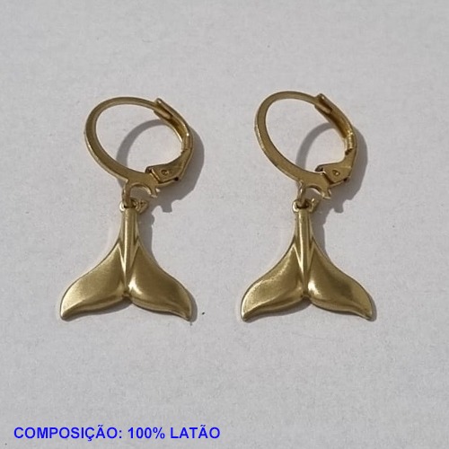 BRINCO NO BRUTO PRONTO PARA O BANHO - COMPOSIÇÃO 100% LATÃO ARGOLA DE PRESSÃO(3816) RABO DE BALEIA 13MM LISO 1,7GR BRU001219A