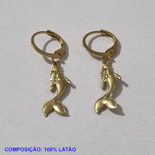 BRINCO NO BRUTO PRONTO PARA O BANHO - COMPOSIÇÃO 100% LATÃO ARGOLA DE PRESSÃO(5242) SEREIA 20MM 1,6GR BRU001224A