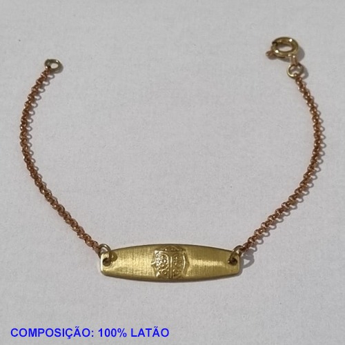 PULSEIRA NO BRUTO PRONTO PARA O BANHO - (2796) PULSEIRA INFANTIL CHAPA 25X7MM (JOANINHA)- TAMANHO 14CM - PESO 1,5GR - BRU001226A