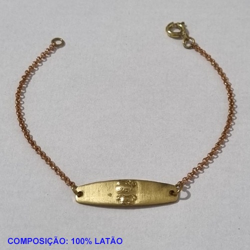 PULSEIRA NO BRUTO PRONTO PARA O BANHO - (2793) PULSEIRA INFANTIL CHAPA 25X7MM (HELLO KITTY)- TAMANHO 14CM - PESO 1,5GR - BRU001227A