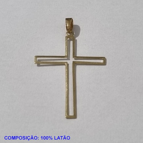PINGENTE BRUTO PRONTO PARA BANHO  CRUZ VAZADA GRANDE (V1817) 52X24MM PESO TOTAL 1,3GR - BRU001228A