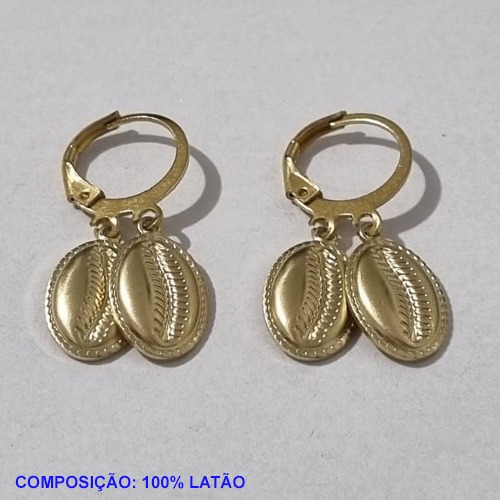 BRINCO NO BRUTO PRONTO PARA O BANHO - COMPOSIÇÃO 100% LATÃO ARGOLA DE PRESSÃO(4472) BUZIO 13MM BORDA DIAMANTADA COM 2 2,9GR BRU001230A