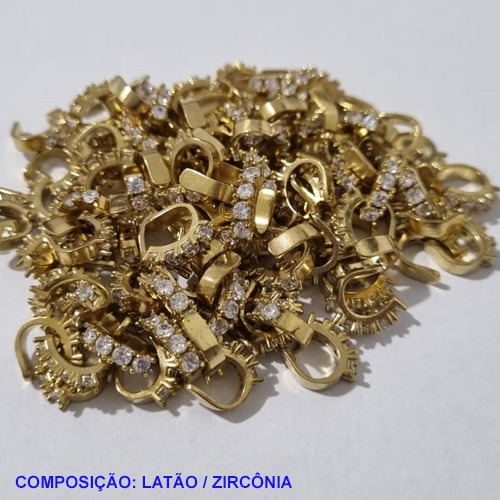BRINCO BRUTO PARA BANHO EAR CUFF PEDRAS ZIRCÔNIAS TAMANHO 10MM (VENDIDO UNIDADE)- PESO 1,3GR -  BRU001245A