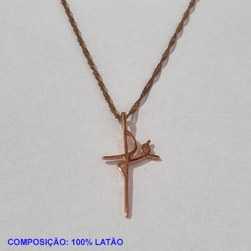 GARGANTILHA NO BRUTO PRONTO PARA O BANHO - COM CORRENTE VENEZIANA 45CM - PINGENTE FÉ 17MM - PESO TOTAL 2.6GR - BRU001247A