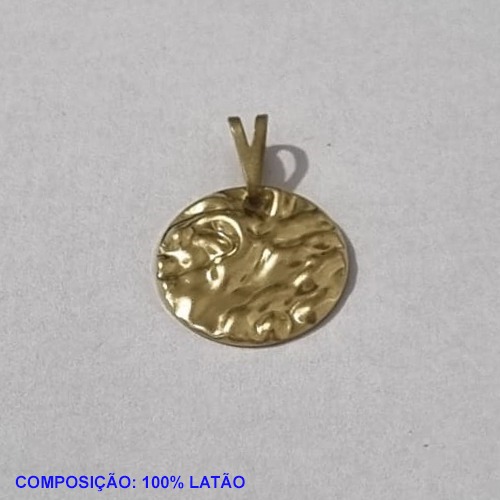 PINGENTE BRUTO PRONTO PARA BANHO(5016) REDONDO 15MM TEXTURA ORGANICA PESO TOTAL 0.7GR - BRU001248A
