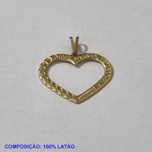 PINGENTE BRUTO PRONTO PARA BANHO(4991) CORAÇÃO 21MM "AMOR DE MÃE, VERDADEIRO E INFINITO PESO TOTAL 1.1GR - BRU001251A