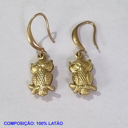 BRINCO BRUTO PRONTO PARA BANHO BASE ANZOL(1548) PINGENTE CORUJA DUPLO 16MM - PESO TOTAL 2.7GR - BRU001351A