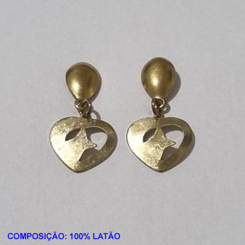 BRINCO BRUTO PRONTO PARA BANHO BASE LISA (V1112) CORAÇÃO COM ESTRELA 14MM  - PESO TOTAL 1.8GR - BRU001361A