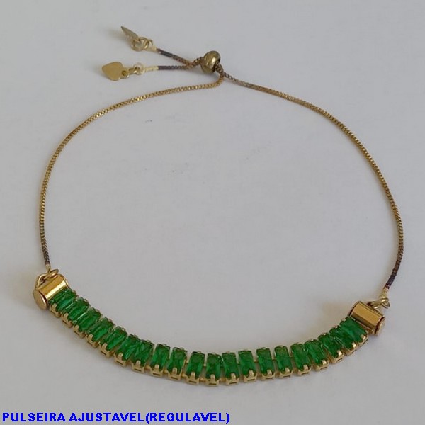 PULSEIRA NO BRUTO PRONTO PARA O BANHO - (PULSEIRAS AJUSTAVEL(REGULAVEL) COMPOSIÇÃO 70% ZIRCONIAS E 30% LATÃO - PESO TOTAL 3,9GR - BRU4290B