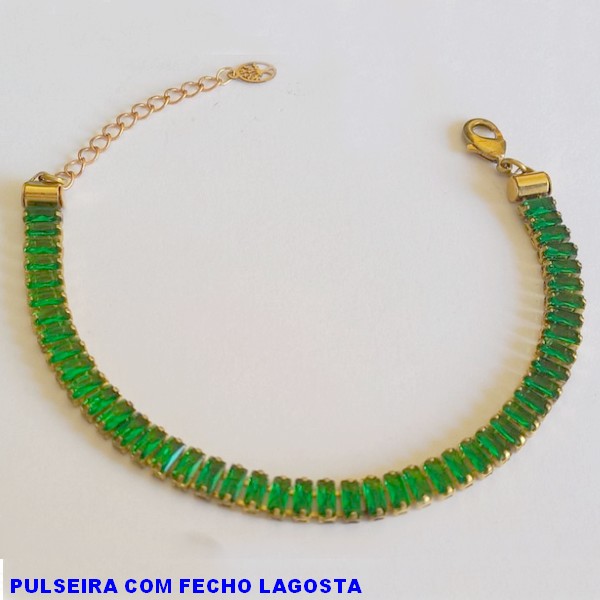PULSEIRA NO BRUTO PRONTO PARA O BANHO - COMPOSIÇÃO 30% LATÃO 70% ZIRCONIA 2,5X5 - COM FECHO LAGOSTA - 17CM+RXTENSOR  - PESO TOTAL  8.1GR - BRU2576C