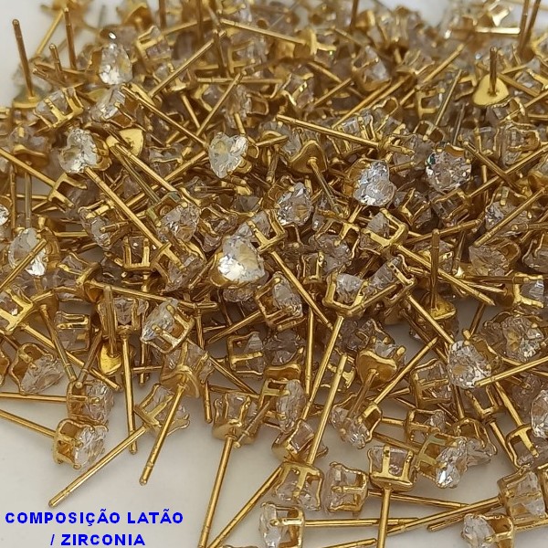 ACESSORIO(BRINCO NO BRUTO PRONTO PARA O BANHO - (CX82) BRINCO DE PINO - TAMANHO  5X5MM - PESO TOTAL 0,5GR - BRU0001131