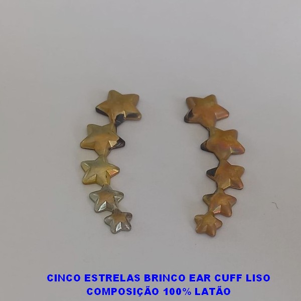 BRINCO NO BRUTO PRONTO PARA BANHO(CX104) (2883)CINCO ESTRELAS BRINCO EAR CUFF LISO ) PESO TOTAL 2.3GR - BRU11008B