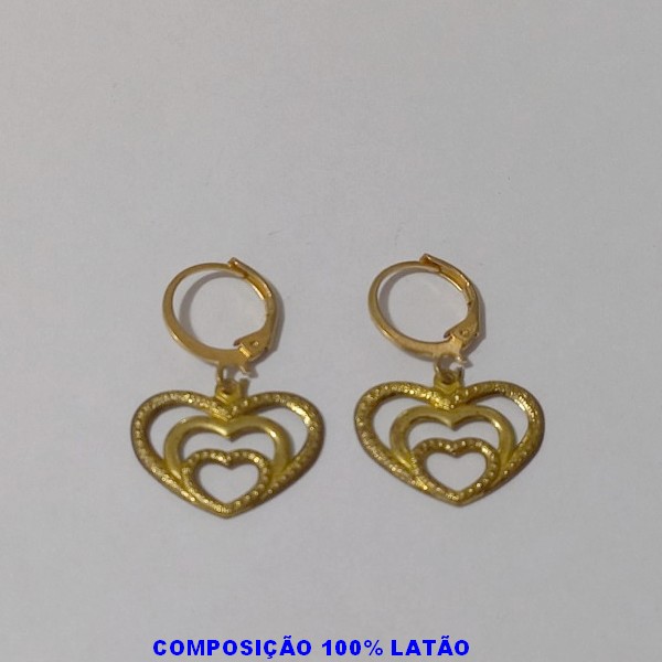 BRINCO NO BRUTO PRONTO PARA O BANHO(CX84) - COM PINGENTE DE CORAÇÃO - SIMPLES E DELICADO(3.2094A1)BASE ARGOLINHA DE PRESSÃO - PESO TOTAL 1,4GR - BRU4484A
