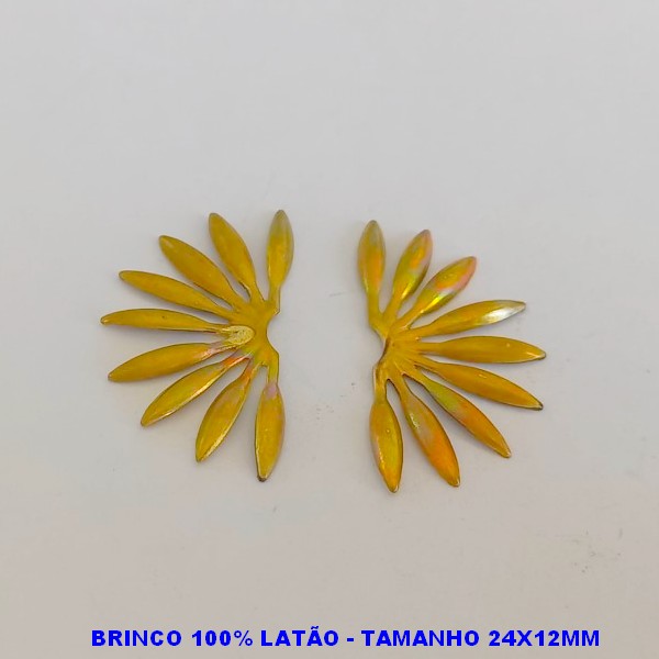 BRINCO NO BRUTO PRONTO PARA O BANHO (CX79)- TIPO LEQUE  - TAMANHO 24X12MM - (V3663)PESO TOTAL 1,1GR - BRU1254