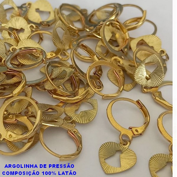 BRINCO BRUTO PRONTO PARA BANHO  COM ARGOLINHA DE PRESSÃO  (TRANQUETA)(E3088) COM NOSSA SENHORA APARECIDA  - PESO 1.1GR -  BRU0704