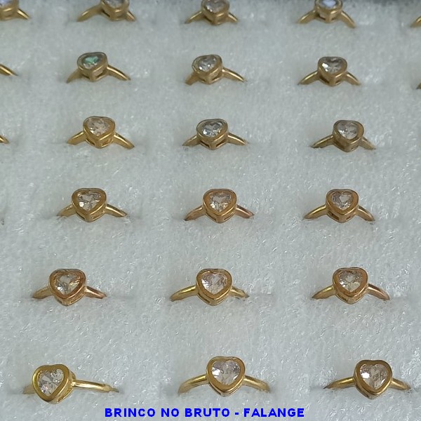 ANEL NO BRUTO PRONTO PARA O BANHO - ANEL DE FALANGE  - PESO TOTAL 1,3GR - EM FORMATO DE CORAÇÃO COM ZIRCONIA - ANEL000200