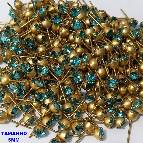ACESSORIO(BRINCO NO BRUTO PRONTO PARA O BANHO(CX76)(REDONDO) -BRINCO DE PINO - TAMANHO  5MM - PESO TOTAL 0,4GR - BRU0001159