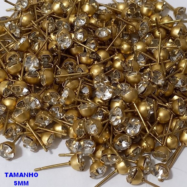 ACESSORIO(BRINCO NO BRUTO PRONTO PARA O BANHO(CX82)(redondo) -BRINCO DE PINO - TAMANHO  5MM - PESO TOTAL 0,4GR - BRU0001160