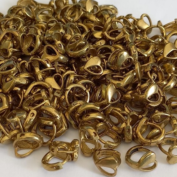 BRINCO BRUTO PRONTO PARA BANHO-  ARGOLINHA DE PRESSÃO -  COM CORAÇÃO TAMANHO 10MM - PESO 1,0GR  -  BRU6919