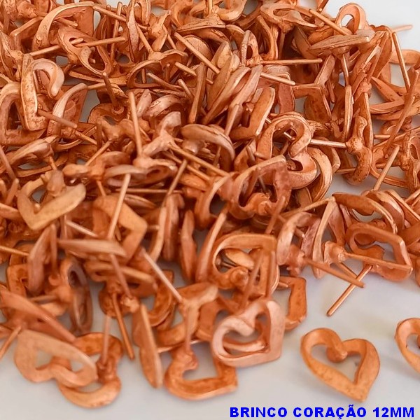 ACESSORIO(CRIS) (BRINCO NO BRUTO PRONTO PARA O BANHO - CORAÇÃO 11MM PESO DO PAR 0,9GR - BRU0001177