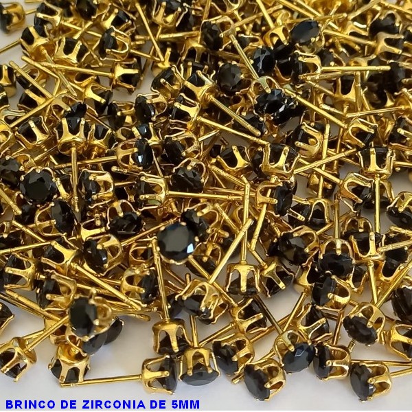 ACESSORIO(BRINCO NO BRUTO PRONTO PARA O BANHO(CX82) REDONDO -BRINCO DE PINO -ZIRCONIA DE TAMANHO  5MM - PESO TOTAL 0,6GR - BRU0001188