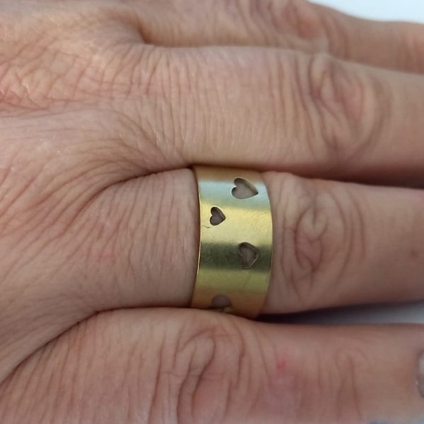 ANEL NO BRUTO PRONTO PARA O BANHO - AJUSTAVEL(REGULAVEL - COMPOSIÇÃO 100% LATÃO - PESO 3.3GR - ANEL000209