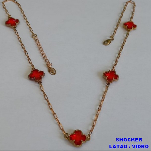 SHOCKER (VAN CLEFF) NO BRUTO PRONTO PARA O BANHO  - SHOCKER  COM CORRENTE  CARTIER  LONGA DE 40CM+EXTENSOR - COMPOSIÇÃO LATÃO / VIDRO - PESO TOTAL: 6.3GR - BRU8838