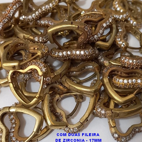 TRANQUETA (BRINCO BRUTO PRONTO BANHO/COM 2 FILEIRA   DE MICRO ZIRCONIA - ARGOLINHA DE PRESSÃO (TRANQUETA) TAMANHO 1.7MM -  PESO  TOTAL 3,0GR -  BRU8852