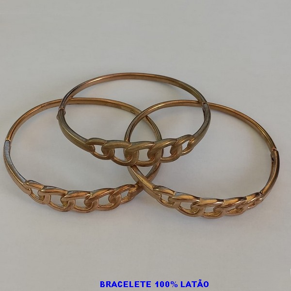 PULSEIRA( BRACELETE) NO BRUTO PRONTO PARA O BANHO(CX114)  - TAMANHO 18CM - PESO TOTAL 11.6GR - COMPOSIÇÃO 100% LATÃO - BRU8862