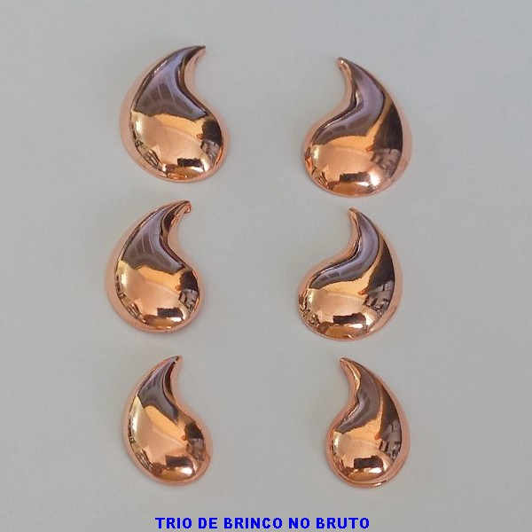 BRINCO NO BRUTO PRONTO PARA O BANHO - TRIO DE BRINCO COM TREIS TAMANHOS 30 / 25 / 20MM - PESO TOTAL 4,9GR -BRU8869