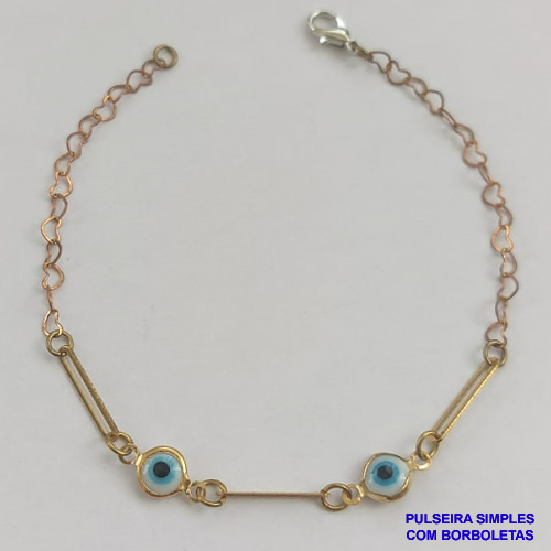 PULSEIRA NO BRUTO PRONTO PARA O BANHO(CX97) - PULSEIRA COM OLHOS GREGOS  - TAMANHO 18CM - PESO 1.5GR - BRU8877
