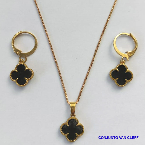 CONJUNTO (VAN CLEFF) NO BRUTO PRONTO PARA O BANHO  - GARGANTILHA  COM CORRENTE VENEZIANA DE 45CM - BRINCO 12MM COM ARGOLA DE PRESSÃO - PESO TOTAL: 4,0GR - BRU8885