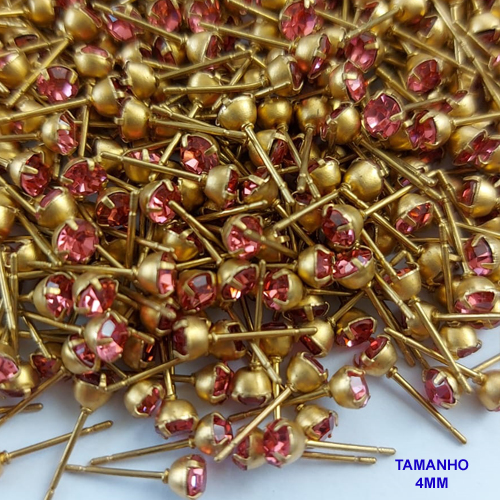 ACESSORIO(BRINCO NO BRUTO PRONTO PARA O BANHO(CX82)(REDONDO) - BRINCO DE PINO - TAMANHO 4MM - PESO TOTAL 0,2GR - BRU0001219