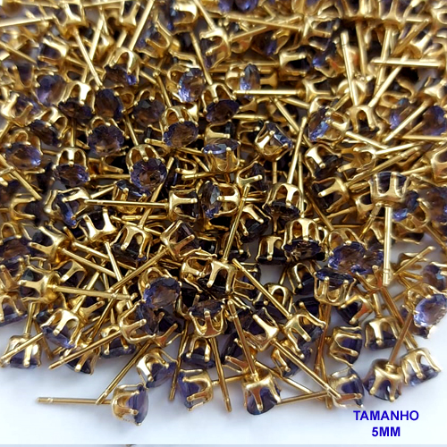 ACESSORIO(BRINCO NO BRUTO PRONTO PARA O BANHO(REDONDO(CX76) - BRINCO DE PINO - TAMANHO 5MM - PESO TOTAL 0,4GR - BRU0001221