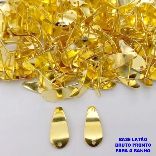 ACESSÓRIO NO BRUTO PRONTO PARA O BANHO - BASE PARA BRINCO COM PINO - PESO DO PAR 0,8GR - TAMANHO 10x7MM BASE GOTA CURVA - VENDIDA POR PAR - BRU0001230