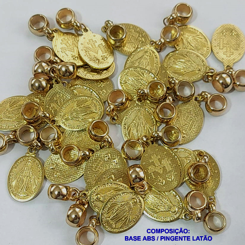 ACESSORIO NO BRUTO PRONTO PARA O BANHO(A318) PINGENTE NOSSA SRA DAS GRAÇAS 17X13MM - BERLOQUE PARA PULSEIRA SIMILAR A PANDORA(PEÇA VENDIDA POR UNIDADE) PENDENTE ABS - PESO 1,6GR - BRU0001231