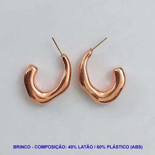 BRINCO NO BRUTO PRONTO PARA O BANHO - (CX.23) TAMANHO 26X30MM - PESO TOTAL 3,6GR - COMPOSIÇÃO 40% LATÃO 60% PLÁSTICO (ABS) - BRU8936