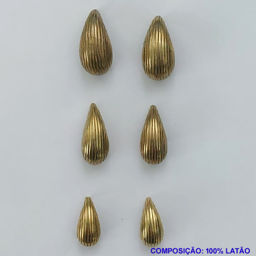 TRIO DE BRINCO NO BRUTO PRONTO PARA O BANHO(CX87) -  TRIO DE BRINCO GOTA TAMANHO 21\20\15MM -  PESO 14GR - BRU8941